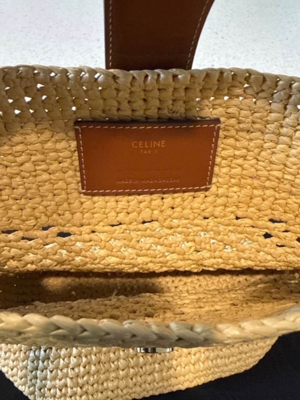 Celine Bucket Bag Raffia Medium Size - Picture 3 of 3